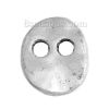 Picture of Zinc Based Alloy Hammered Metal Sewing Buttons Oval Antique Silver Color 2 Holes 13mm( 4/8") x 11mm( 3/8"), 50 PCs