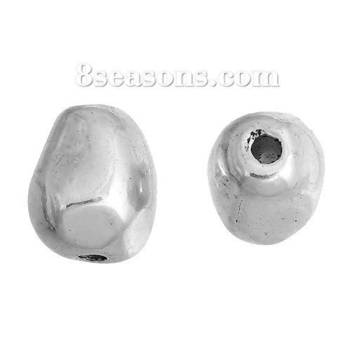 Image de Perles en Alliage de Zinc Irrégulier Argent Vieilli 11mm x 10mm, Taille de Trou: 2.1mm, 20 Pcs