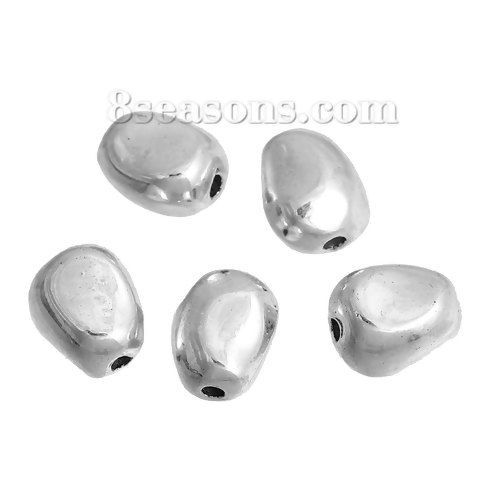 Image de Perles en Alliage de Zinc Irrégulier Argent Vieilli 11mm x 10mm, Taille de Trou: 2.1mm, 20 Pcs