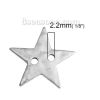 Picture of Zinc Based Alloy Hammered Metal Sewing Buttons Pentagram Star Antique Silver Color 2 Holes 21mm x20mm( 7/8" x 6/8") - 20mm x19mm( 6/8" x 6/8"), 20 PCs