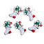 Zinc Based Alloy Charms Christmas Stocking Silver Tone Multicolor Enamel 17mm( 5/8") x 12mm( 4/8"), 5 PCs