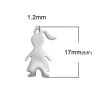 Picture of 2 PCs 304 Stainless Steel Blank Stamping Tags Charms Boy Silver Tone Double-sided Polishing 17mm x 9mm