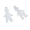 Picture of 2 PCs 304 Stainless Steel Blank Stamping Tags Charms Boy Silver Tone Double-sided Polishing 17mm x 9mm