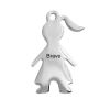 Picture of 2 PCs 304 Stainless Steel Blank Stamping Tags Charms Girl Silver Tone Double-sided Polishing 17mm x 11mm