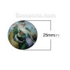 Bild von Glas Dom Cabochon Verzierung Rund Flach gemischt Weihnachten Weihnachtsmann Muster Transparent 25mm D., 10 Stücke