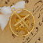 Immagine di Ottone Merkaba Meditazione Ciondoli Tondo Oro Placcato Filigrana 40mm x 35mm , 1 Pz