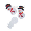 Изображение Деревянные Рождественский Снеговик Белый & Красный Пуговицы С двумя отверстиями Шапка 36мм x 18мм, 30 ШТ