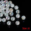 Picture of Acrylic Bubblegum Beads Ball Clear AB Color Crackle About 8mm Dia, Hole: Approx 2mm, 200 PCs
