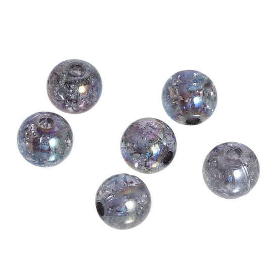 Imagen de Acrílico de Cuentas Chicle Bola , Gris , AB Color Agrietado 8mm Diámetro, Agujero: acerca de 2mm, 200 Unidades