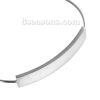 Bild von 304 Edelstahl Blank Bar Leere Stempeletiketten Offen Manschette Armreife Armband Rechteck Silberfarbe Einseitiges Polieren 15cm lang, 1 Strang