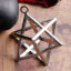 Picture of Brass Merkaba Meditation Pendants Silver Tone Hollow 38mm(1 4/8") x 28mm(1 1/8"), 1 Piece