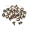Picture of 1 Set ( 26 PCs/Set) Zinc Based Alloy Charms Gold Plated Black Capital Alphabet Initial Letter Mixed Message " A-Z " Enamel 13mm x9mm( 4/8" x 3/8") - 12mm x7mm( 4/8" x 2/8")