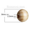 Picture of Natural Hinoki Wood Spacer Beads Round About 8mm Dia, Hole: Approx 2.3mm, 300 PCs