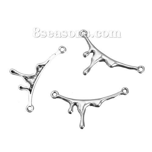 Bild von Zinklegierung Halloween Verbinder Blut Antiksilber 41mm x 22mm, 10 Stücke