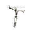 Picture of Zinc Based Alloy Connectors Findings Skeleton Skull Antique Silver Color 52mm x 41mm, 3 PCs