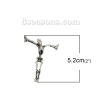 Picture of Zinc Based Alloy Connectors Findings Skeleton Skull Antique Silver Color 52mm x 41mm, 3 PCs