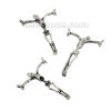 Picture of Zinc Based Alloy Connectors Findings Skeleton Skull Antique Silver Color 52mm x 41mm, 3 PCs