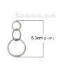 Picture of 1.5mm Brass Closed Soldered Jump Rings Findings Circle Ring Silver Tone 53mm x 27mm, 1 Piece                                                                                                                                                                  