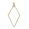 Picture of 10 PCs Brass Geometric Bezel Frame Charms Pendants Gold Plated Rhombus 50mm x 22mm                                                                                                                                                                            