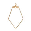 Picture of 10 PCs Brass Geometric Bezel Frame Charms Pendants Gold Plated Polygon 36mm x 22mm                                                                                                                                                                            