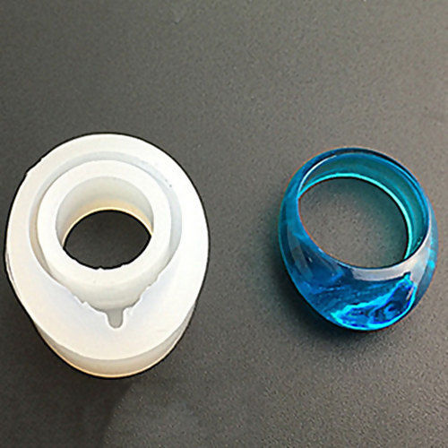 Picture of Silicone Resin Mold Finger Ring White 29mm(1 1/8") x 25mm(1"), 1 Piece