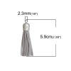 Picture of Polyester Tassel Pendants Silver Tone Gray About 59mm(2 3/8") x 12mm( 4/8"), 10 PCs