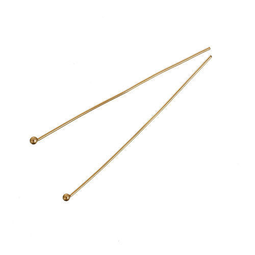 Picture of (21 gauge) Zinc Based Alloy Pins 14K Gold Color 50mm(2") long, 20 PCs