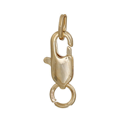 Picture of Zinc Based Alloy Lobster Clasp Findings 14K Gold Color 19mm x 6mm, 5 PCs