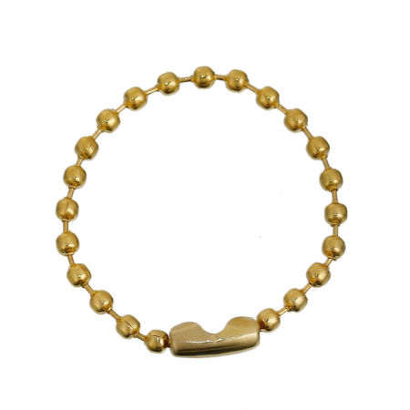Iron Based Alloy Ball Chain Keychain For Tag Round Gold Plated 10cm(3 7/8") long - 9cm(3 4/8") long, 50 PCs