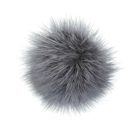 Bild von Nerz Pompon Bommel Dunkelgrau 50mm D., 1 Stück