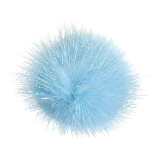 Image de Pompon en Pelage de Vison Gris Foncé 50mm Dia, 1 Pièce