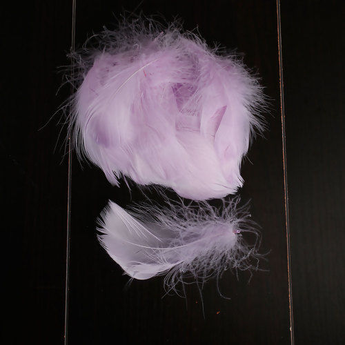 Picture of Natural Dyed Goose Feather For DIY & Craft Mauve 10cm x3cm(3 7/8" x1 1/8") - 3cm x1cm(1 1/8" x 3/8"), 100 PCs