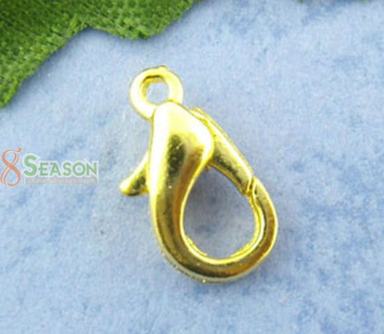 Picture of Zinc Based Alloy Lobster Clasps Gold Plated 12mm x 7mm, 100 PCs