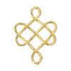 Изображение Латунь Коннекторы фурнитуры Китайский узел Кельтские Позолоченный ажурная резьба 24мм x 18мм, 3 ШТ