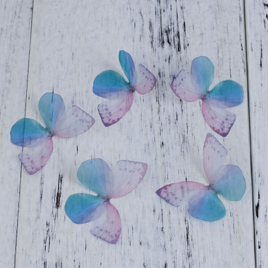 Bild von Organza DIY & Handwerk Blau & Lila Schmetterling 50mm x 35mm, 5 Stück