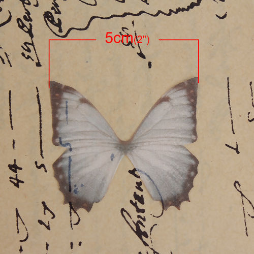 Bild von Organza DIY & Handwerk Schwarz & Weiß Schmetterling 4.8cm x4.4cm, 5 Stück