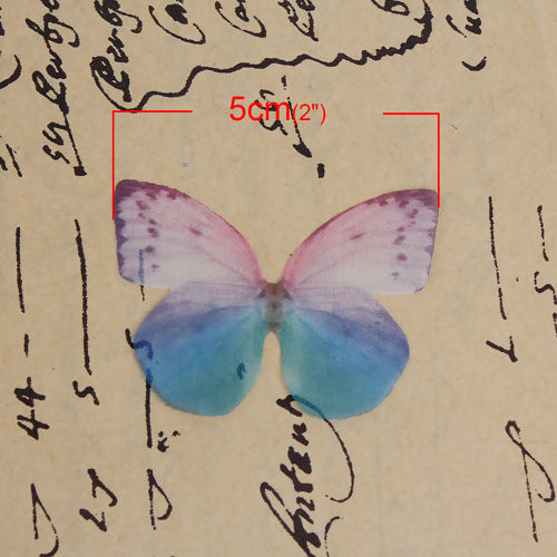 Image de Papillon Éthéré en Organza Violet 50mm x 35mm, 5 Pcs