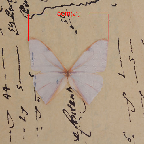 Image de Papillon Éthéré en Organza Transparent 50mm x 40mm, 5 Pcs