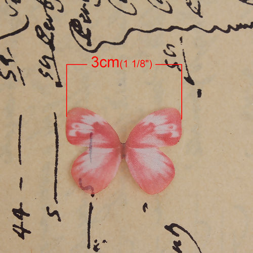 Bild von Organza DIY & Handwerk Hellrosa Schmetterling 30mm x 22mm, 5 Stück