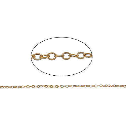 Picture of Iron Based Alloy Link Cable Chain Findings Gold Plated 2x1.5mm( 1/8" x1.5mm), 5 M