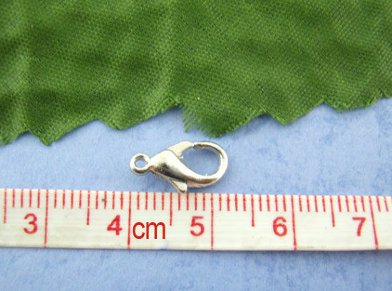 Picture of Zinc Based Alloy Lobster Clasps Silver Tone 12mm x 6mm, 100 PCs