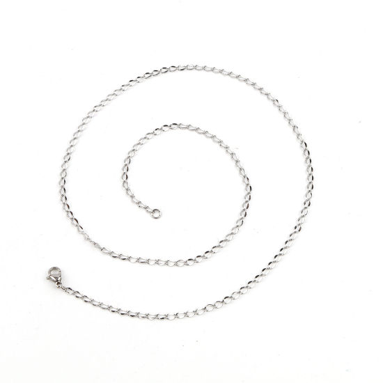 304ステンレス鋼 喜平チェーン ネックレス シルバートーン 50.5cm長さ、 チェーンサイズ: 5mm x 2.5mm、 1 本 の画像
