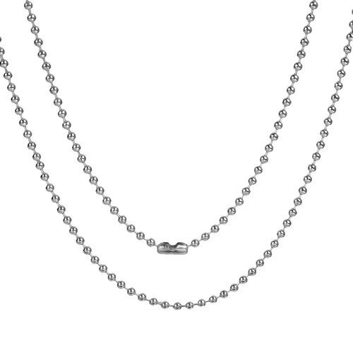 Bild von 304 Edelstahl Kugelkette Kette Halskette Silberfarbe 60cm lang, Kettengröße: 2mm, 1 Stück