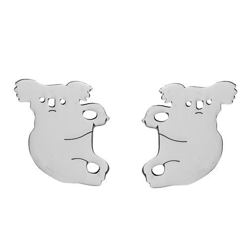 Bild von Haustier Silhouette 304 Edelstahl Charms Koala Silberfarben 29mm x 28mm, 2 Stück