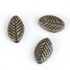 Picture of Zinc Based Alloy Spacer Beads Leaf Antique Bronze 9mm x 6mm, Hole: Approx 1.5mm, 100 PCs