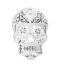 Picture of Zinc Based Alloy Charms Sugar Skull Silver Tone Hollow 29mm(1 1/8") x 20mm( 6/8"), 10 PCs