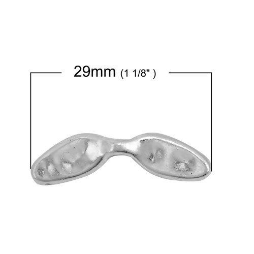 Bild von Zinklegierung Zwischenperlen Spacer Perlen Flügel Antiksilber 29mm x 8mm, Loch:ca. 3mm, 20 Stück
