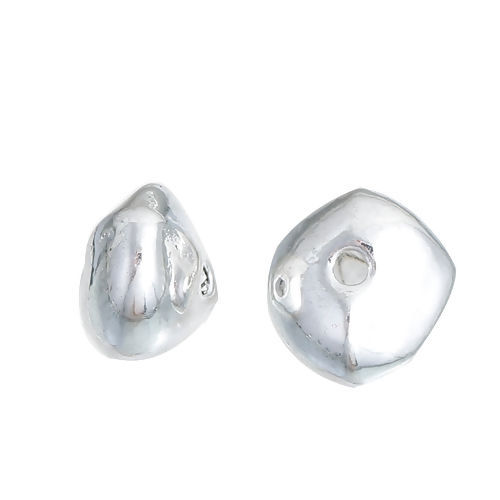 Image de Perles en Alliage de Zinc Irrégulier Argent Vieilli 9mm x 9mm, Taille de Trou: 1.6mm, 30 Pcs