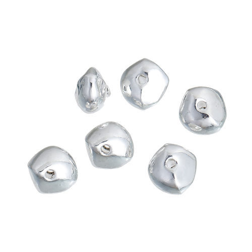 Image de Perles en Alliage de Zinc Irrégulier Argent Vieilli 9mm x 9mm, Taille de Trou: 1.6mm, 30 Pcs