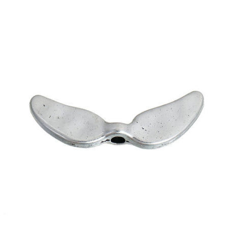 Immagine di Lega di Zinco Separatori Perline Ali Argento Antico Circa 35mm x 13mm, Foro:Circa 2.9mm, 10 Pz